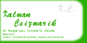 kalman csizmarik business card